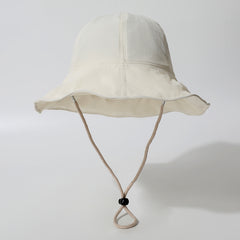 Women's Solid-color Adjustable Sun Hat With String And Ruffled Edge. Stylish And Casual. Perfect For Outdoor Outings, Vacations, Trips And Photo Shoots.