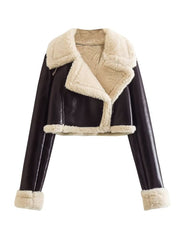 Short Fur Street-style Biker Jacket For Sassy Girls