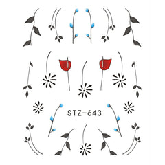 1pcs Nail Sticker Butterfly Flower Water Transfer Decal Sliders for Nail Art Decoration Tattoo Manicure Wraps Tools Tip JISTZ508