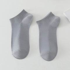 Solid Color Breathable Sweat Absorbing Simple Low-cut Polyester Boat Socks