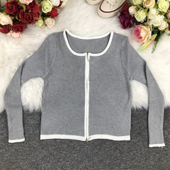 Knitted Sweaters Women Zipper Woman Cardigans Long Sleeve Sweater Knitting Oversized Skinny Coat 2022 Spring