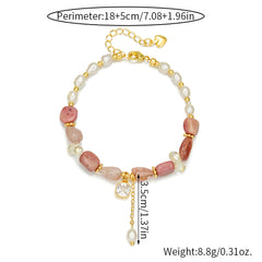Natural Freshwater Pearl Bracelet Minimalist And Elegant Versatile Zircon Design