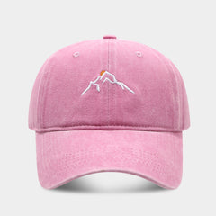 Neue Baseballkappe mit Stickerei „Mountain Peak Sunset“ (gewaschen)