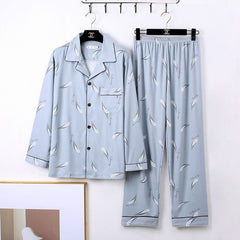Minimalistischer Herren-Loungewear-Pyjama mit langen Ärmeln
