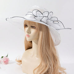 The Eugene Chiffon Flower-decorated Lightweight Sun-protective French-style Elegant Fisherman Hat Is Suitable For Parties, Vacations And Outings.