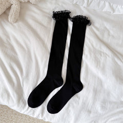 Spring And Summer Boneless Pure Desire Style Calf Socks Children Bow Hollow Mesh Long Tube Pile Socks
