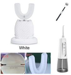 360 Degrees Intelligent Automatic Electric Toothbrush Waterproof U Type Tooth Brush Whitening Blue Light USB Charging