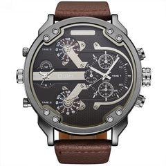 Bold Dual-Time Black Outdoor Sports Watch