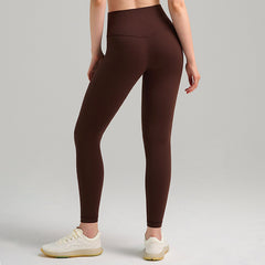 Womens High-Waist Butt-Lifting Fleece-Lined Nude-Feel Sports Tight Yoga Pants