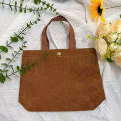 Rough-yarn Minimalist-style Tote With Double-sided Prints A Versatile High-capacity Womens Canvas Bag