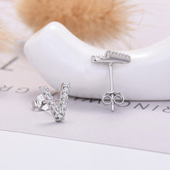 26-letter Zircon Earrings Uppercase Letters