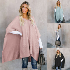 Women's cloak sweater knitted sweater
