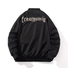 Thickening Embroidery Pilot Jacket Men