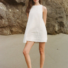 Sleeveless Casual Commuter Crew-neck Dress
