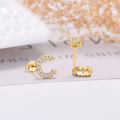 26-letter Zircon Earrings Uppercase Letters