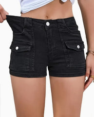Women's Stretchy Multi-Pocket Denim Shorts