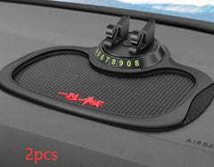 Support de téléphone de voiture antidérapant 4 en 1 avec carte de stationnement et tapis antidérapant. Support de téléphone adhésif pour tableau de bord.