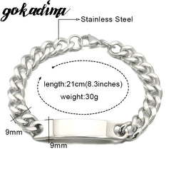 Stainless Steel ID Bracelet for Women Men 2025 Jewellery Fashion Chain Cuff,4 Colors, Wholesale Items,Wb001