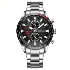 Mens Waterproof Steel-band Six-hand Watch
