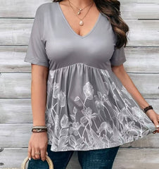 Women's T-shirt Waist-cinching Elegant Top