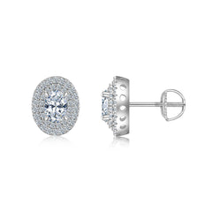 A Luxurious And Fashionable Minimalist Jewelry Earring Set Featuring Top-quality Moissanite Stones, Made Of S925 Silver Electroplated With Platinum.