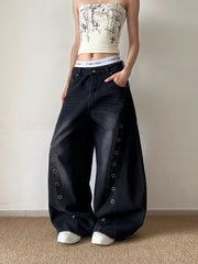 Eyelet Washed Scimitar Jeans