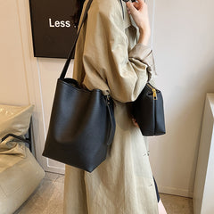 New Autumn Fashion Two-piece Soft Bucket Bag Set