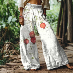 Midriff-baring Wide-leg Casual Pants