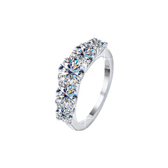 SAnello da donna in argento ecologico con moissanite e zirconia coltivati in laboratorio con marchio 925