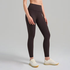 Womens High-Waist Butt-Lifting Fleece-Lined Nude-Feel Sports Tight Yoga Pants
