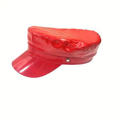 Influencer-style Glossy Patent Leather Sailor Hat