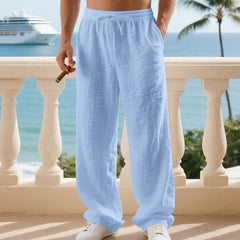 Loose-fitting Casual Linen Straight-leg Pants