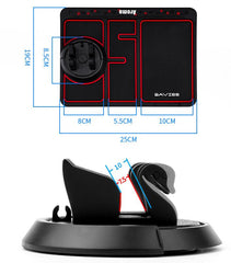Support de téléphone de voiture antidérapant 4 en 1 avec carte de stationnement et tapis antidérapant. Support de téléphone adhésif pour tableau de bord.