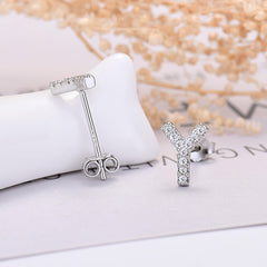 26-letter Zircon Earrings Uppercase Letters