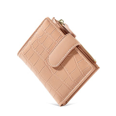 Simple Retro Solid Color Zipper Clasp Mini Short Wallet
