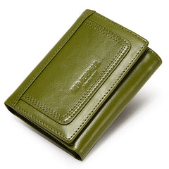 Multi-slot Men's Zipper Bag Genuine Leather Multi-color Coin Purse