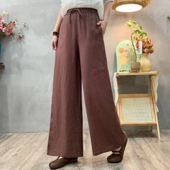 Women's Cotton-Linen High-Waist Loose Pants