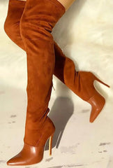 Sexy Overknee-Stiefel mit Stretchanteil und hohem Absatz für Damen