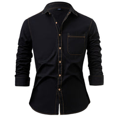 Pure Cotton Wrinkle-Resistant Solid Color Long-Sleeve Mens Casual Jacket
