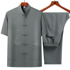 Ice Silk Short-sleeve Shirt For Men