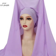 Solid-color High-quality Silky-soft Thick Chiffon With Built-in Magnets