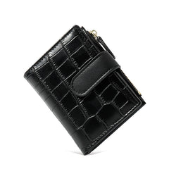 Simple Retro Solid Color Zipper Clasp Mini Short Wallet