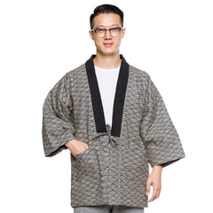 Japanese Men's Winter Kimono Cotton Jackets Halloween Coustume Japanese Samura Warm Cotton Kimono Coat Indoor Outdoor Kimono Coat Traditional Japanese Kimono For Men Lightweight & Warm Kimono