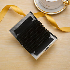 High-end Stainless Steel Cardholder With Map Engraving Designed To Prevent Demagnetization