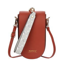 Lady's Solid Color Crossbody Phone Bag