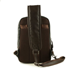 Leather men bag student backpack leisure