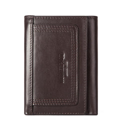 Multi-slot Men's Zipper Bag Genuine Leather Multi-color Coin Purse