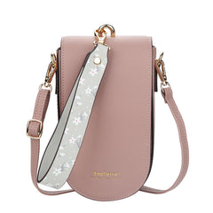 Lady's Solid Color Crossbody Phone Bag