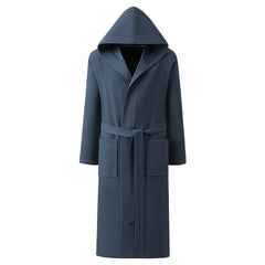 Mens Pure Cotton Hooded Bathrobe