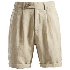 Business-Casual Lyocell Cotton Shorts Old Money Style